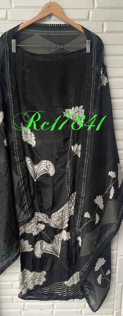 Glass organza unstitched ladies suit Rc17841