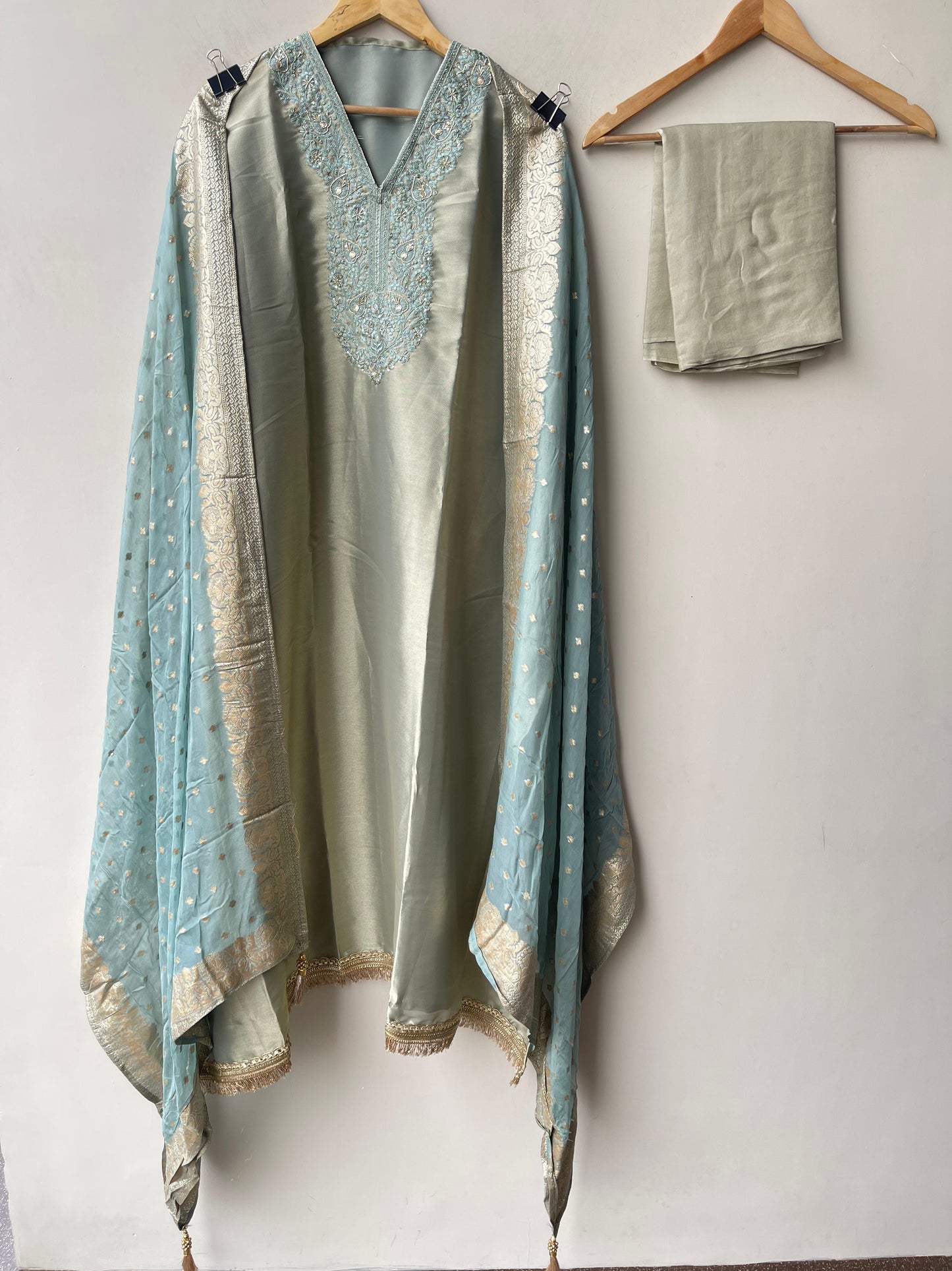Pure Giraffe shimmer silk unstitched ladies suit