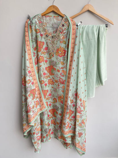 Pure linen printed unstitched ladies suit Rc18468