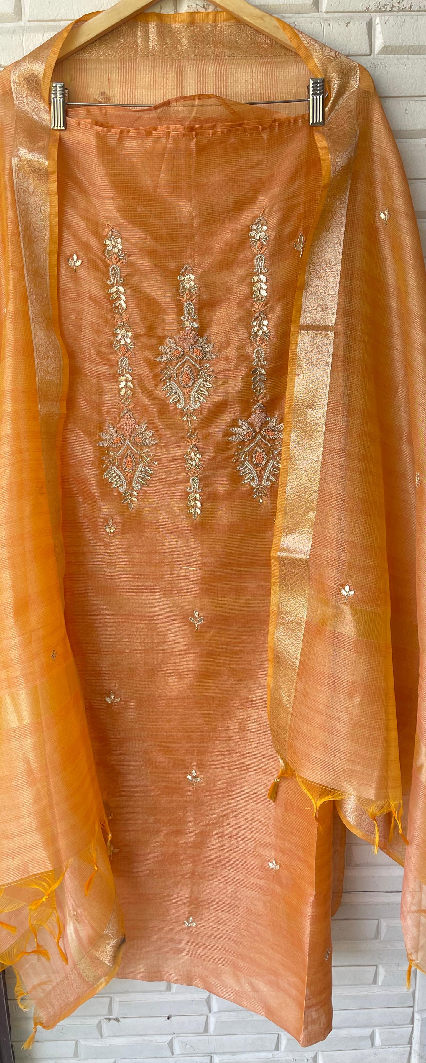 Shimmer linen silk unstitched ladies suit Rc17802 (b)