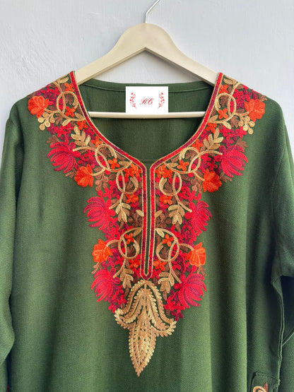 Kashmiri pheron readymade ladies winter kurta Rc18155