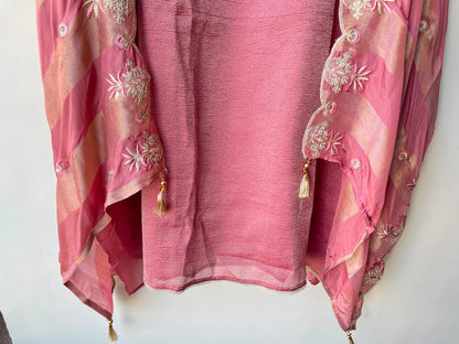 Crushed Shimmer Tissue Ladies Unstitched Suit with Zari Embroidery RC-19252(B) - Royal Chic by Priti (photo 6)