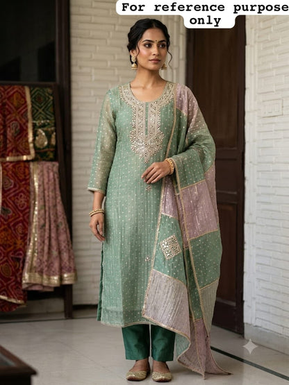 Banarasi shimmer glass organza unstitched ladies suit Rc19295 (b)