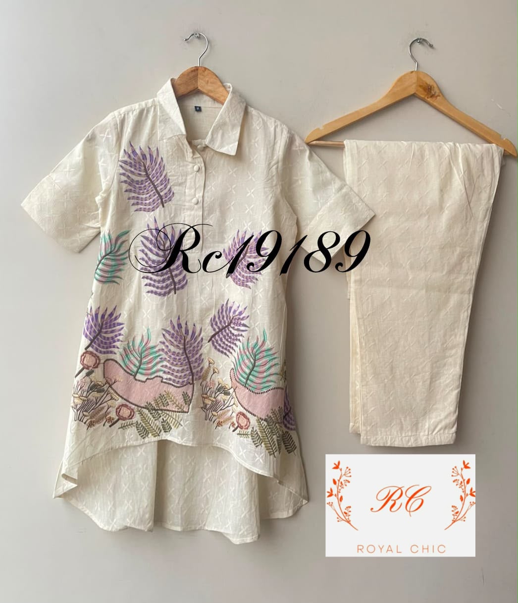 Self cotton stitched ladies coord set Rc19189