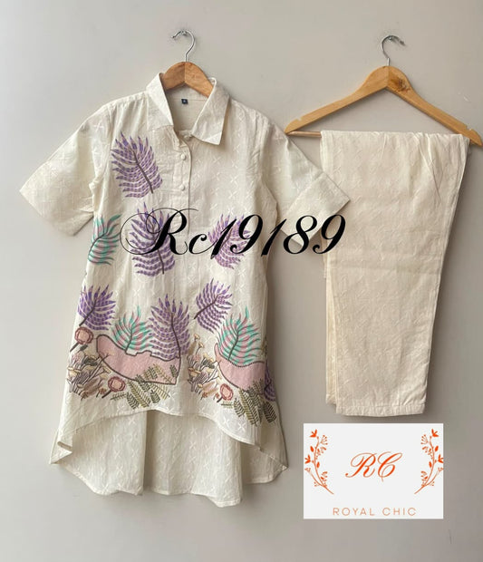 Self cotton stitched ladies coord set Rc19189