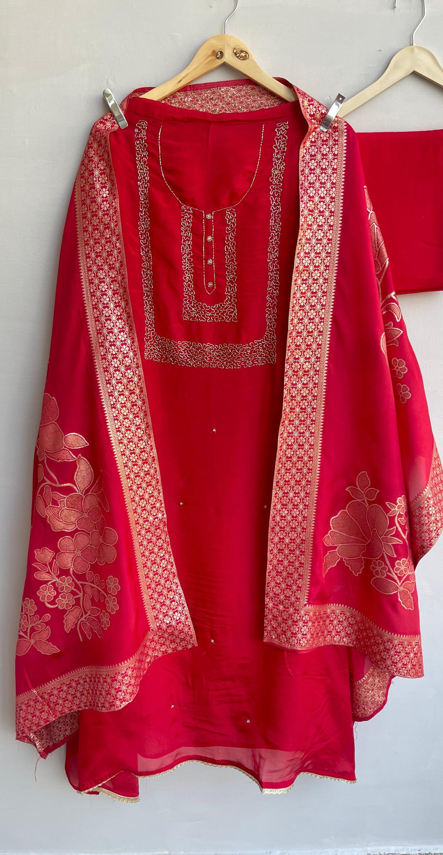 Silk organza unstitched ladies suit Rc17883 (b)