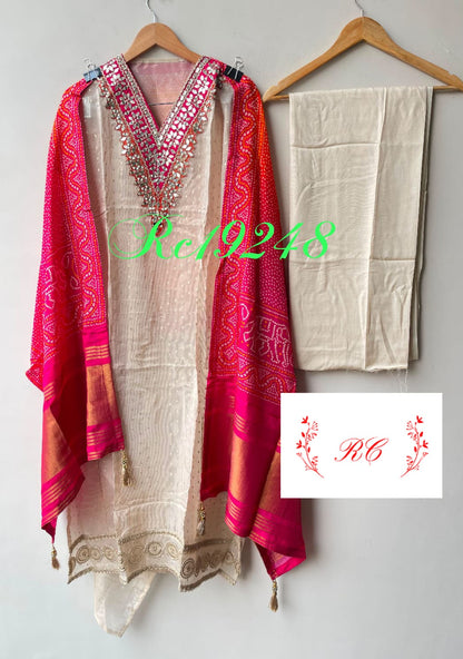 Banarasi shimmer silk ladies unstitched suit Rc19248