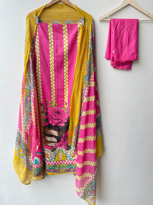 Cotton printed unstitched ladies suit Rc18627