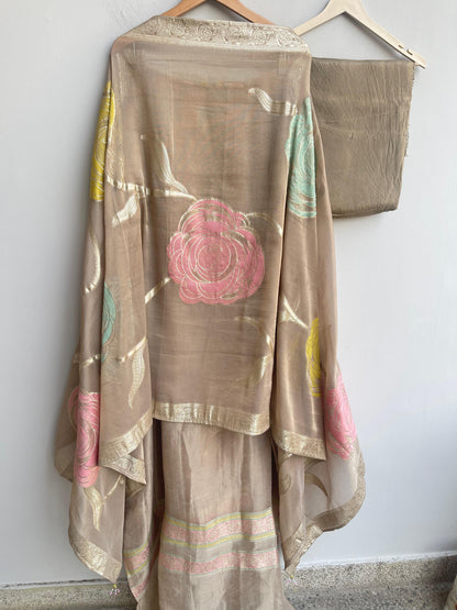 Banarasi shimmer tissue unstitched ladies suit Rc18358 (b)