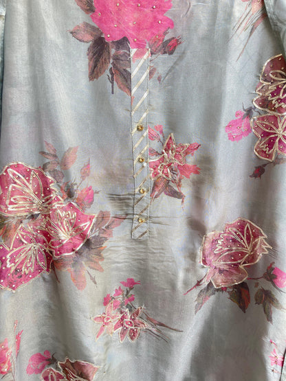 Shimmer silk unstitched ladies suit Rc17911