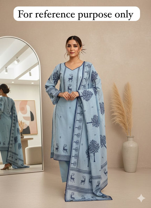 Linen fabric unstitched ladies suit Rc18419