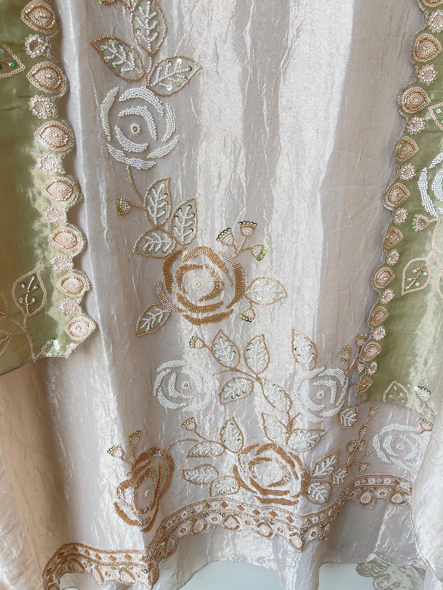 Pure crushed shimmer tissue unstitched ladies suit