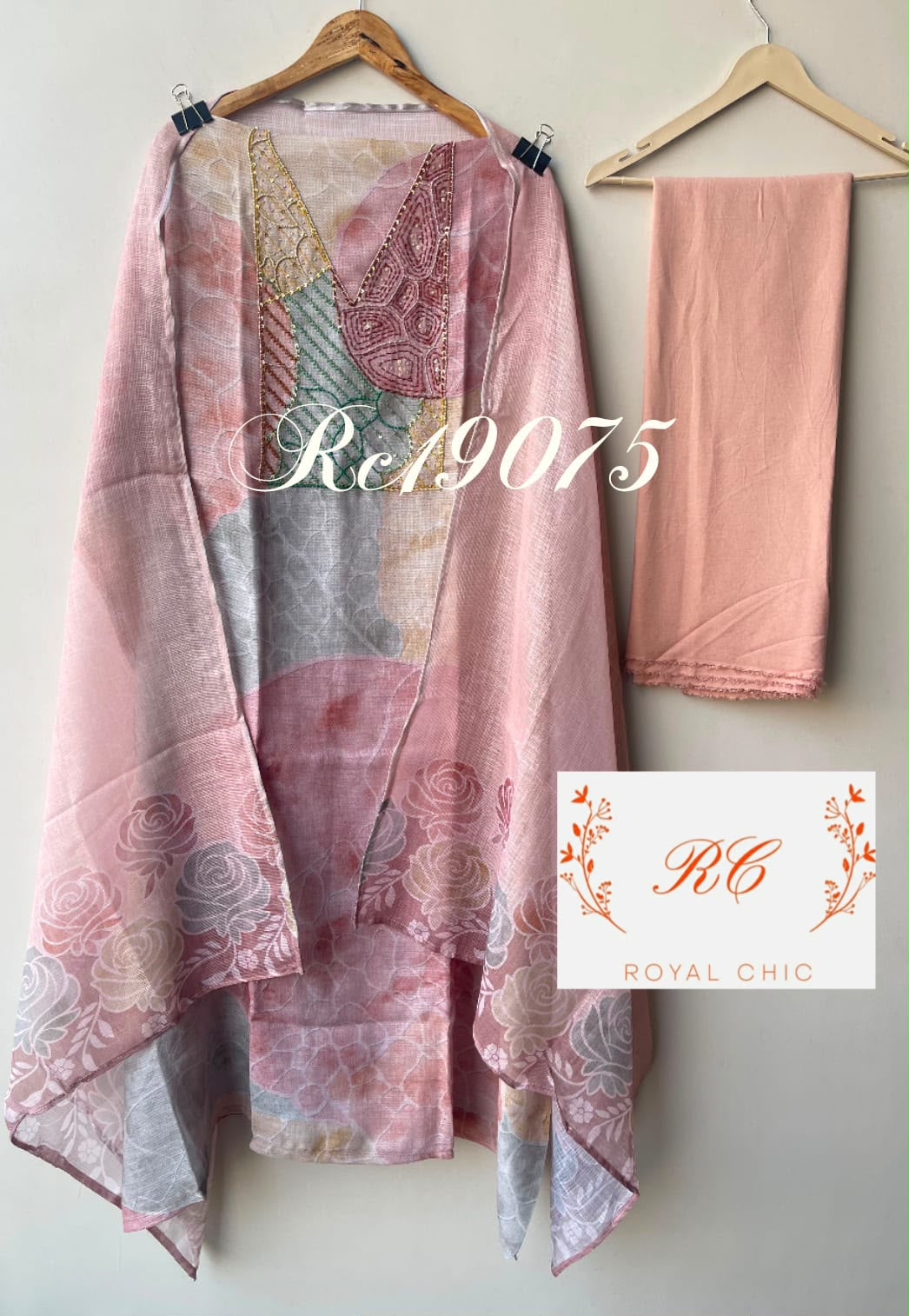 Linen printed unstitched ladies suit Rc19075