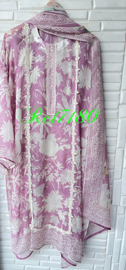 Organza unstitched ladies suit Rc17180