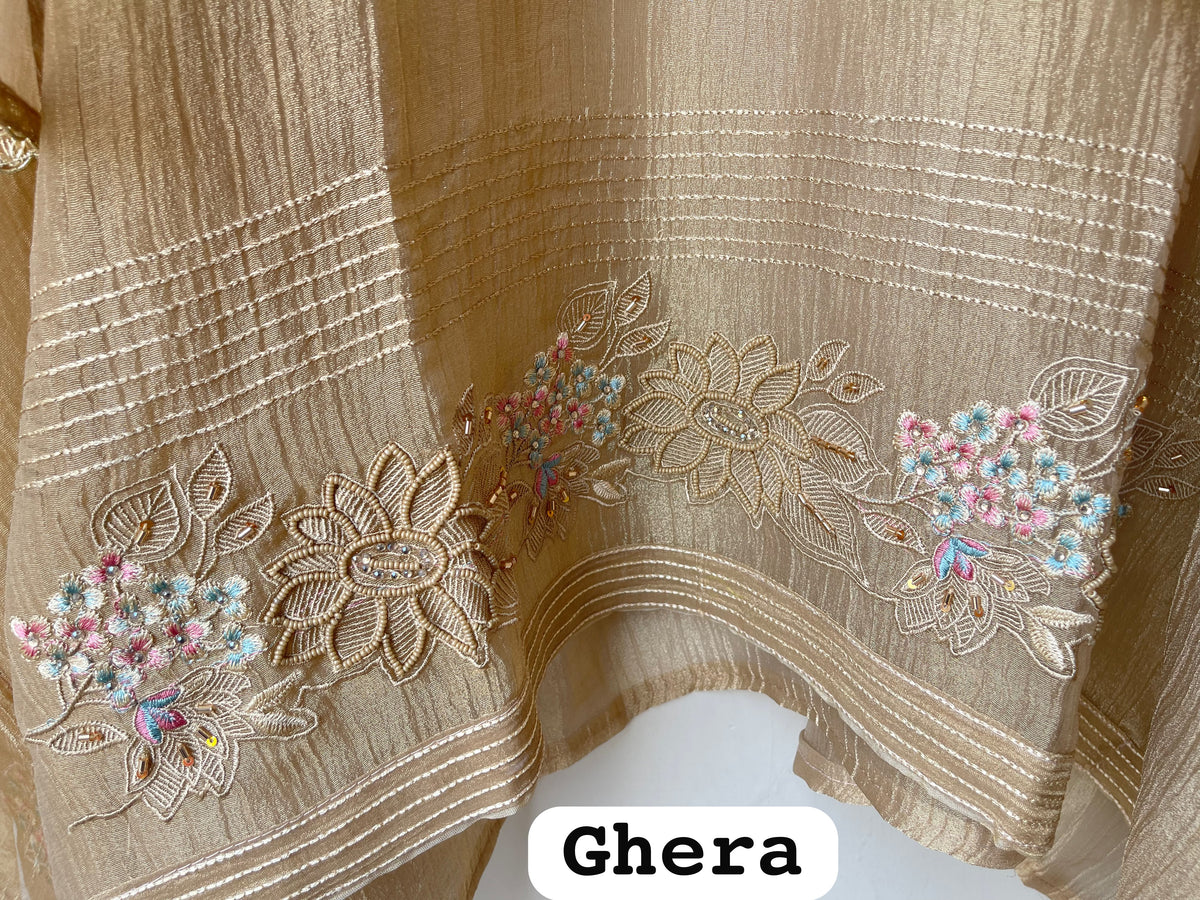 Premium Shimmer Crushed Tissue 3 pcs Unstitched Suit Set