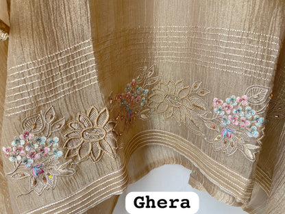 Premium Shimmer Crushed Tissue 3 pcs Unstitched Suit Set