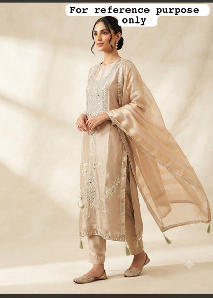 Pure shimmer giraffe silk unstitched ladies suit Rc19207