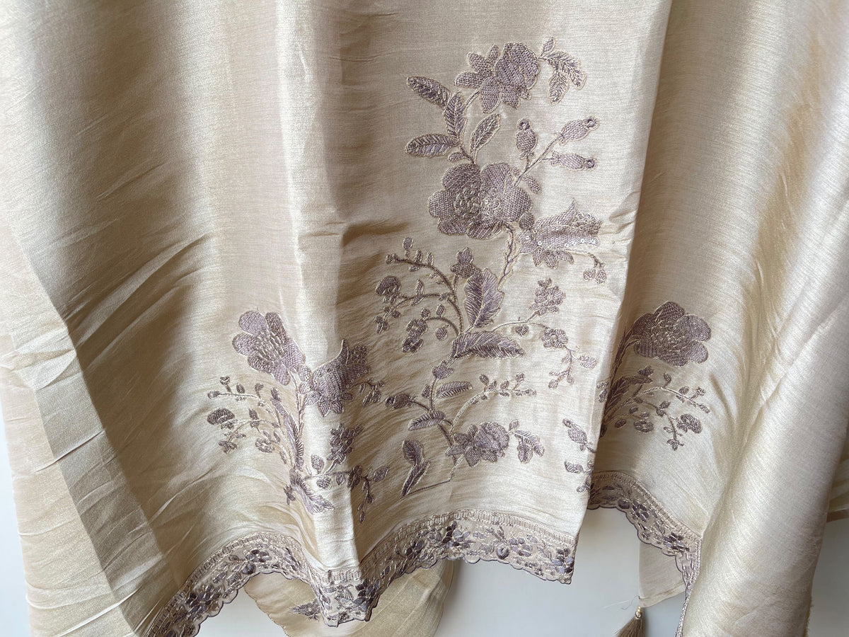 Premium Shimmer Silk Unstitched 3 Pcs Designer Suit Set
