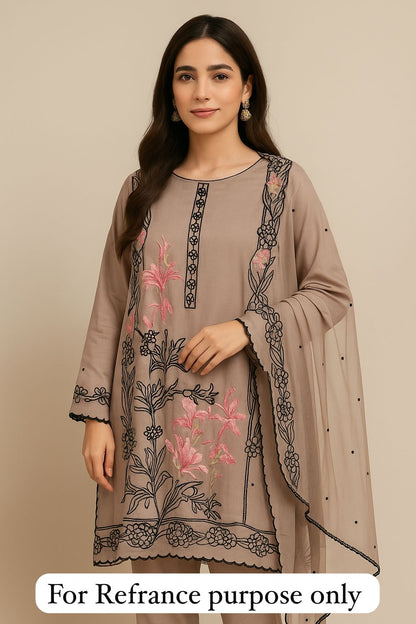 Glass organza unstitched ladies suit Rc17769