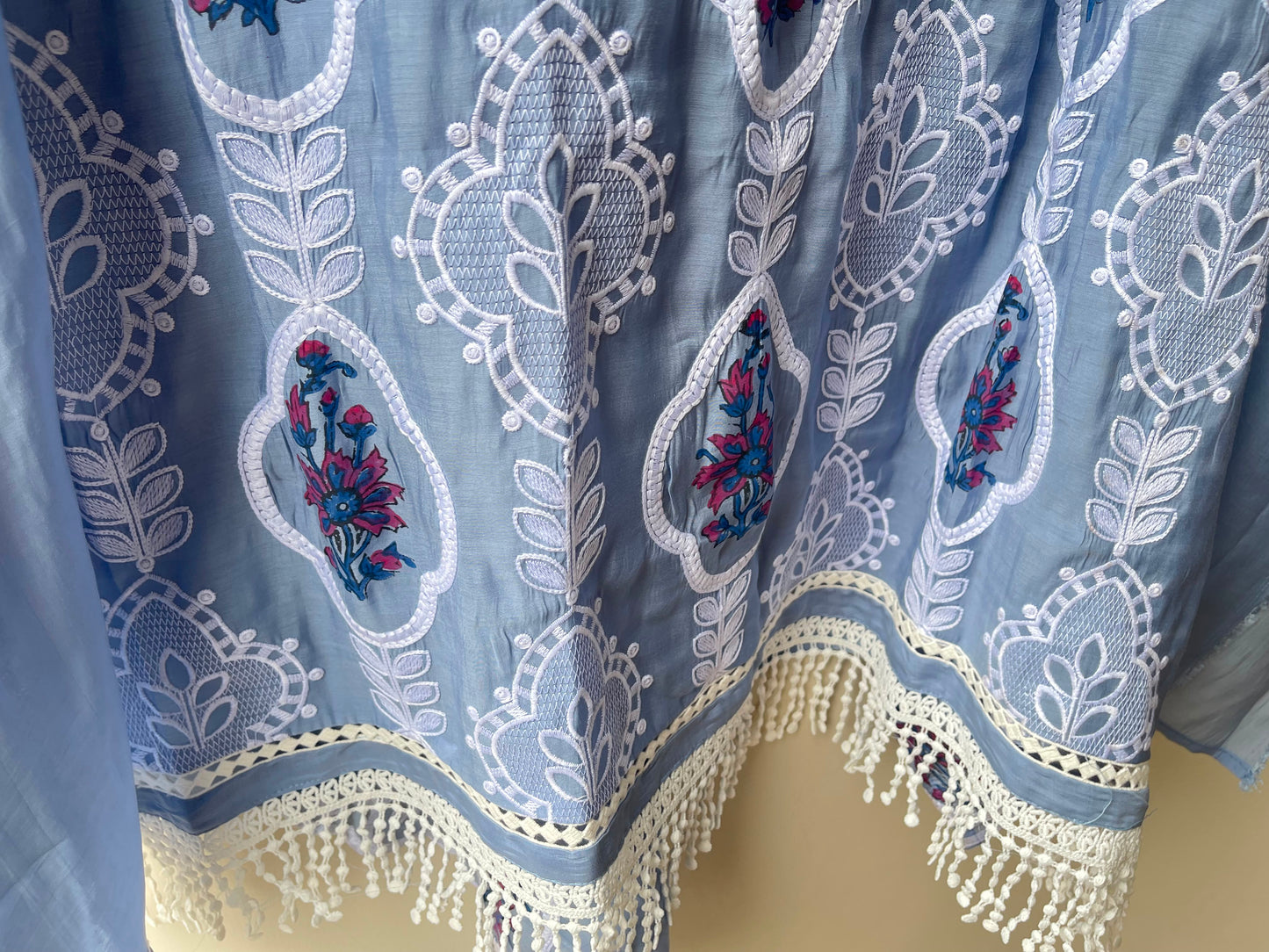 Mul chanderi printed ladies unstitched suit Rc18965