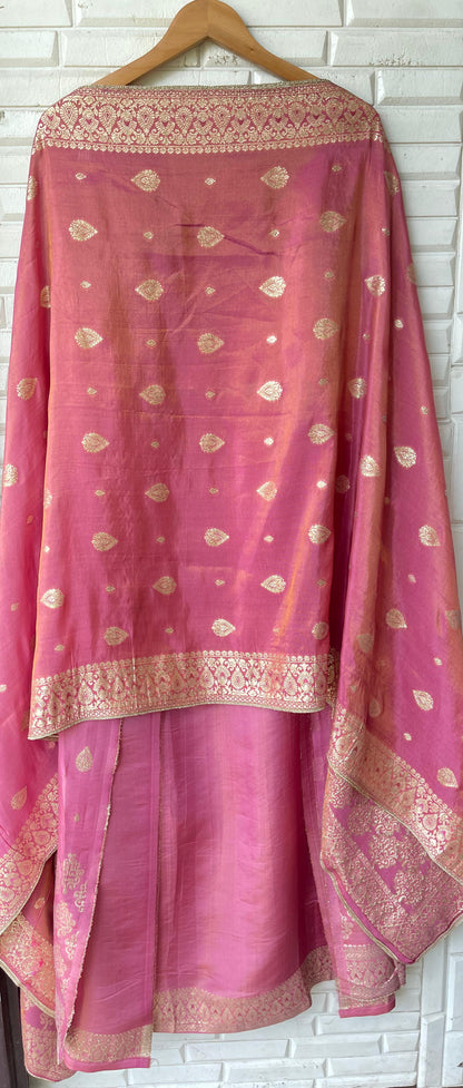 Banarasi shimmer silk unstitched ladies suit Rc17749 (b)