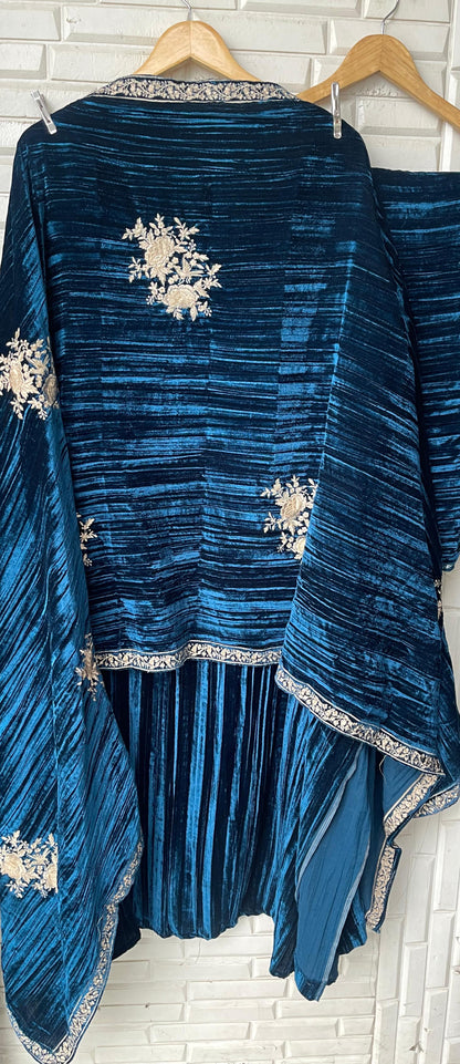 Micra crushed velvet unstitched ladies suit Rc18211