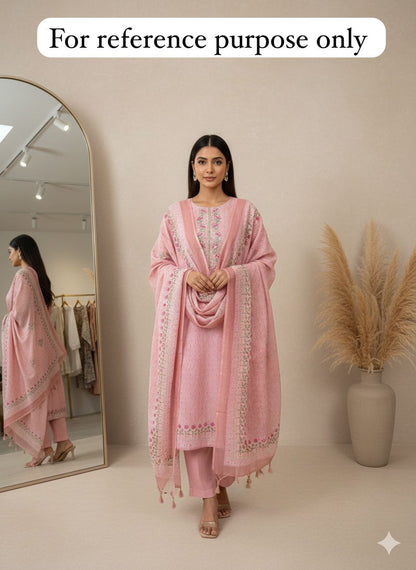 Fine linen printed unstitched ladies suit Rc18461 (c)