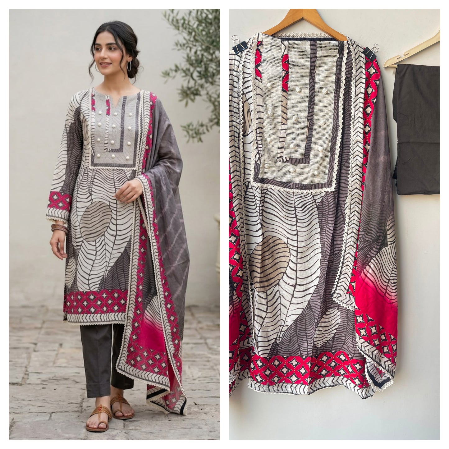 Soft n flowy self muslin ladies unstitched suit Rc19008