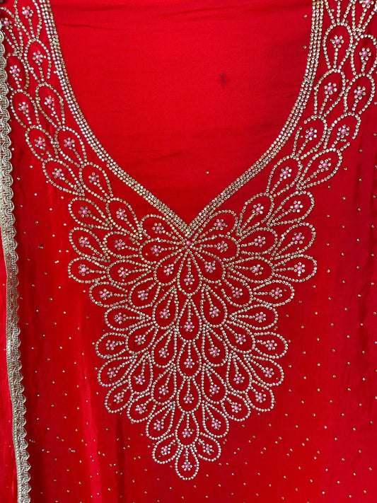 Organza unstitched ladies suit Rc17799