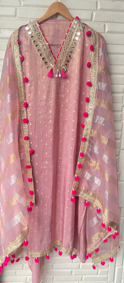 Banarasi shimmer silk unstitched ladies suit Rc17842 (b)