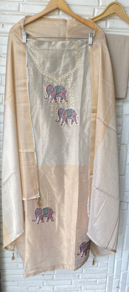 Shimmer soft organza ladies unstitched suit Rc19292