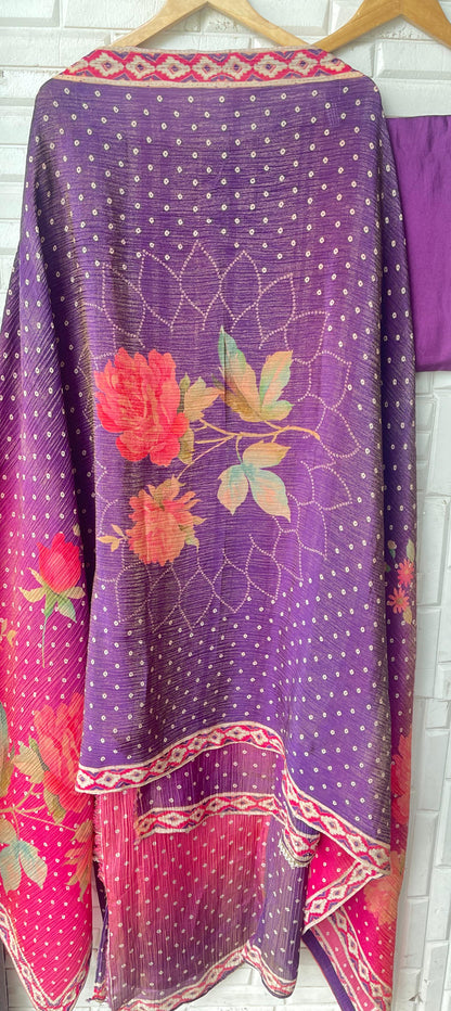 Crushed shimmer tissue unstitched ladies suit Rc17777 (a)