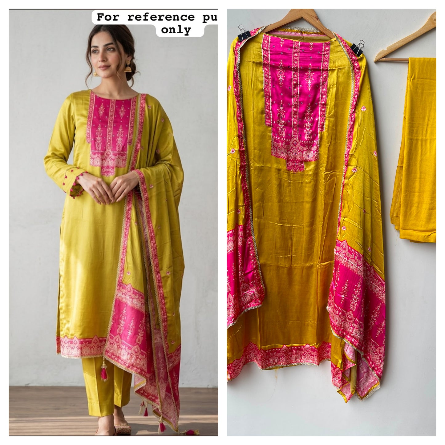 Gajji silk printed unstitched ladies suit Rc19210