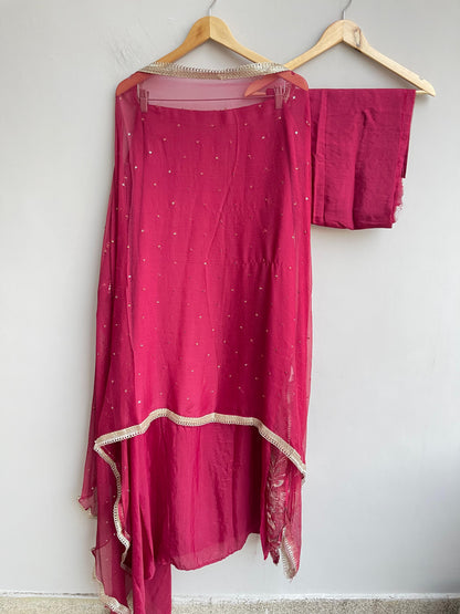 Tissue satin unstitched ladies suit Rc18363