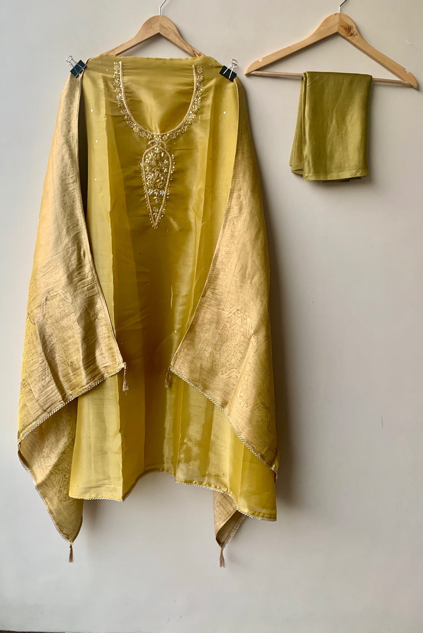 Shimmer silk Printed Unstitched Suit Set