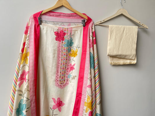 Muslin Printed Unstitched Ladies Suit RC-18647