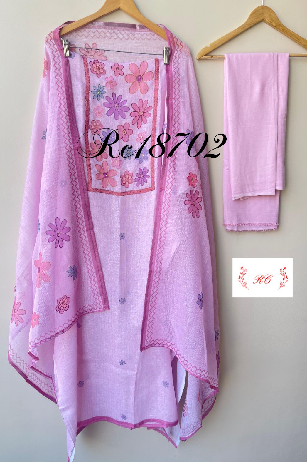 Pure Linen Printed Unstitched Ladies Suit RC-18702 – view 2