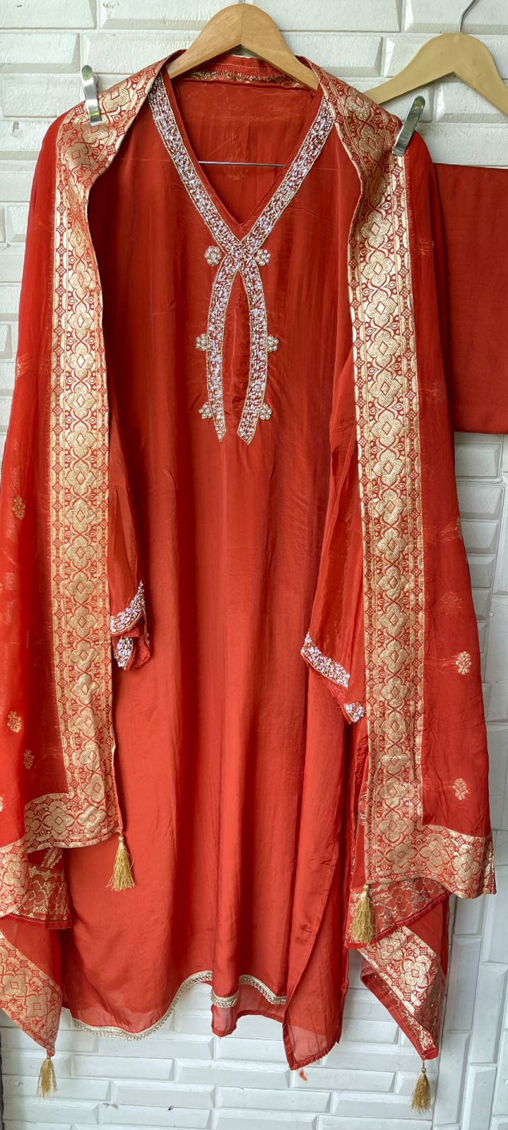 Organza semi stitched ladies suit Rc17646