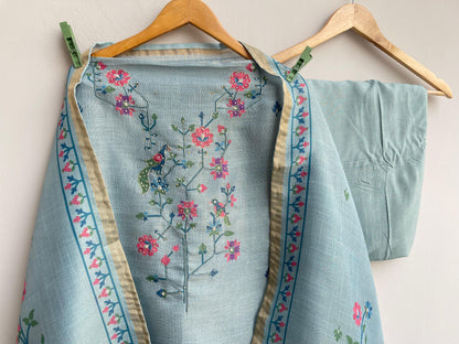 Linen unstitched ladies suit Rc18436