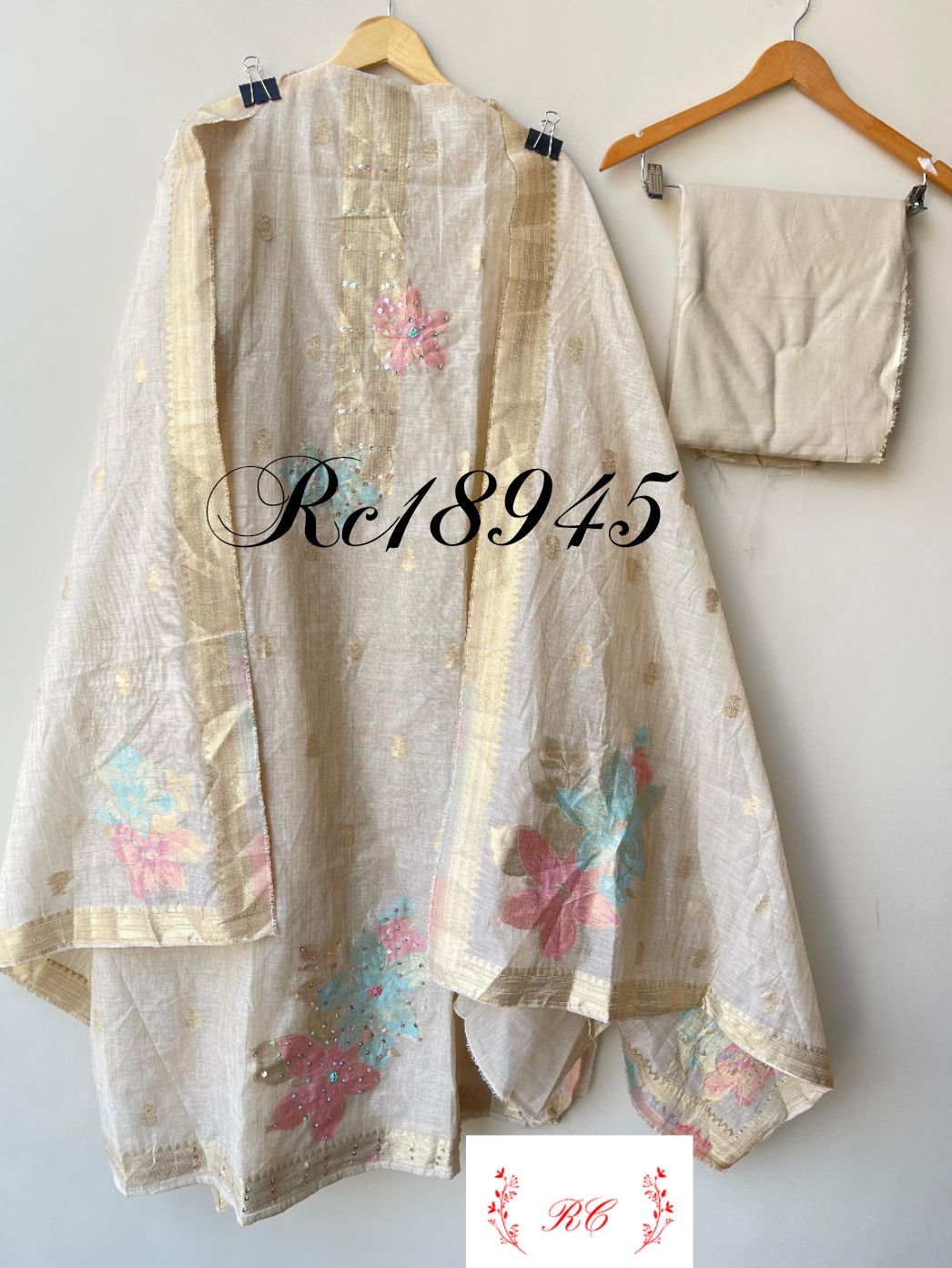 Banarasi weaving mul chanderi unstitched ladies suit Rc18945