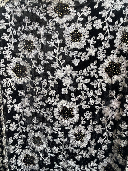 Resham embroidered unstitched velvet ladies suit Rc18838 (b)