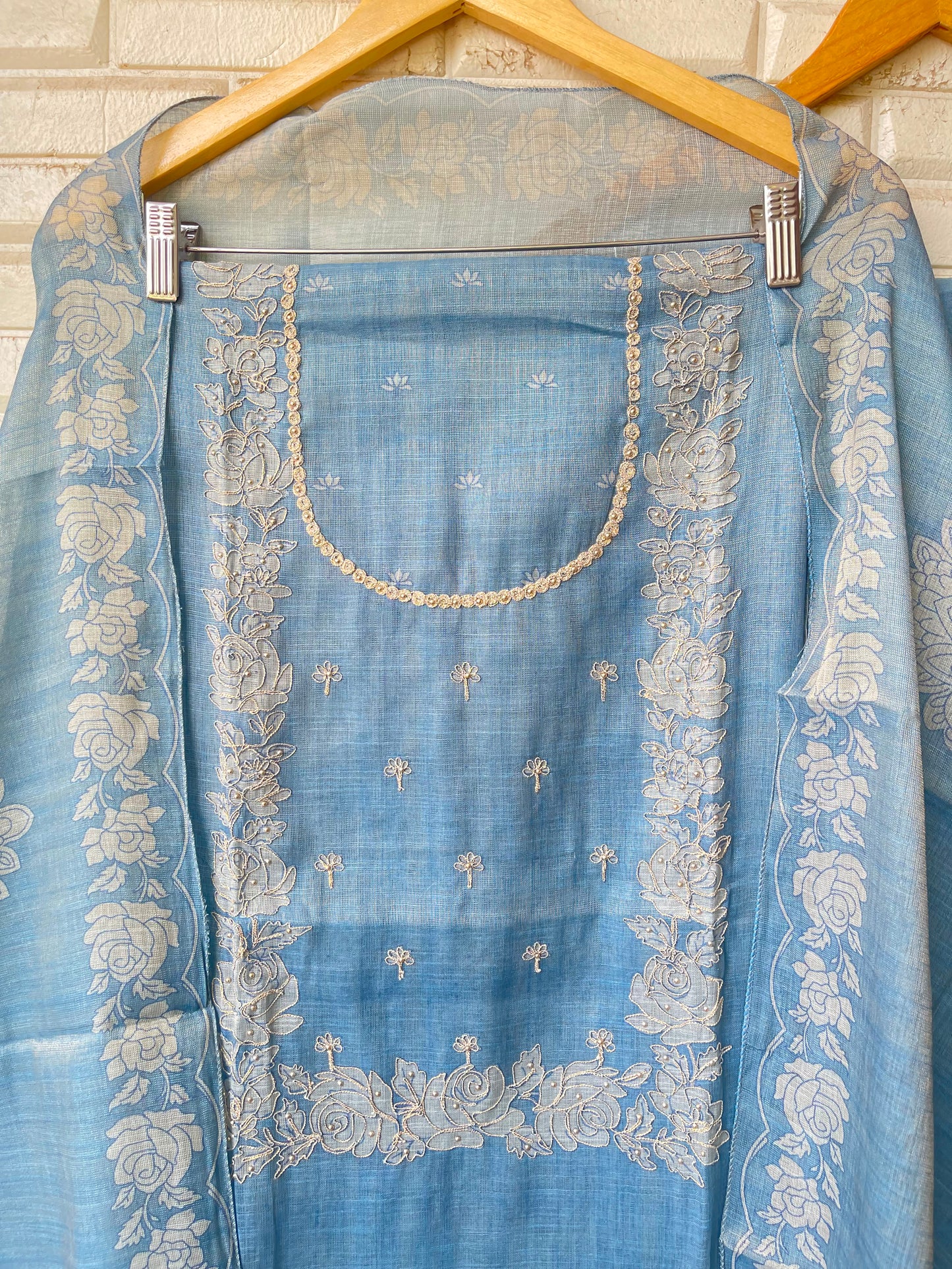 Shimmer self linen printed unstitched ladies suit Rc19290