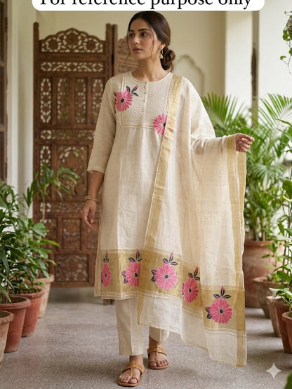 Soft Banarasi weaving mul chanderi unstitched ladies suit Rc18985