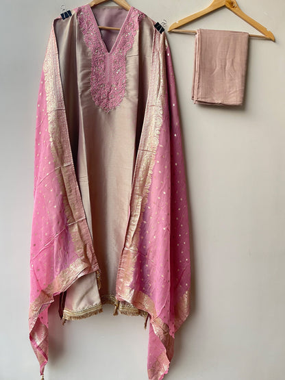 Pure Giraffe Shimmer Silk Luxury Unstitched Suit Set