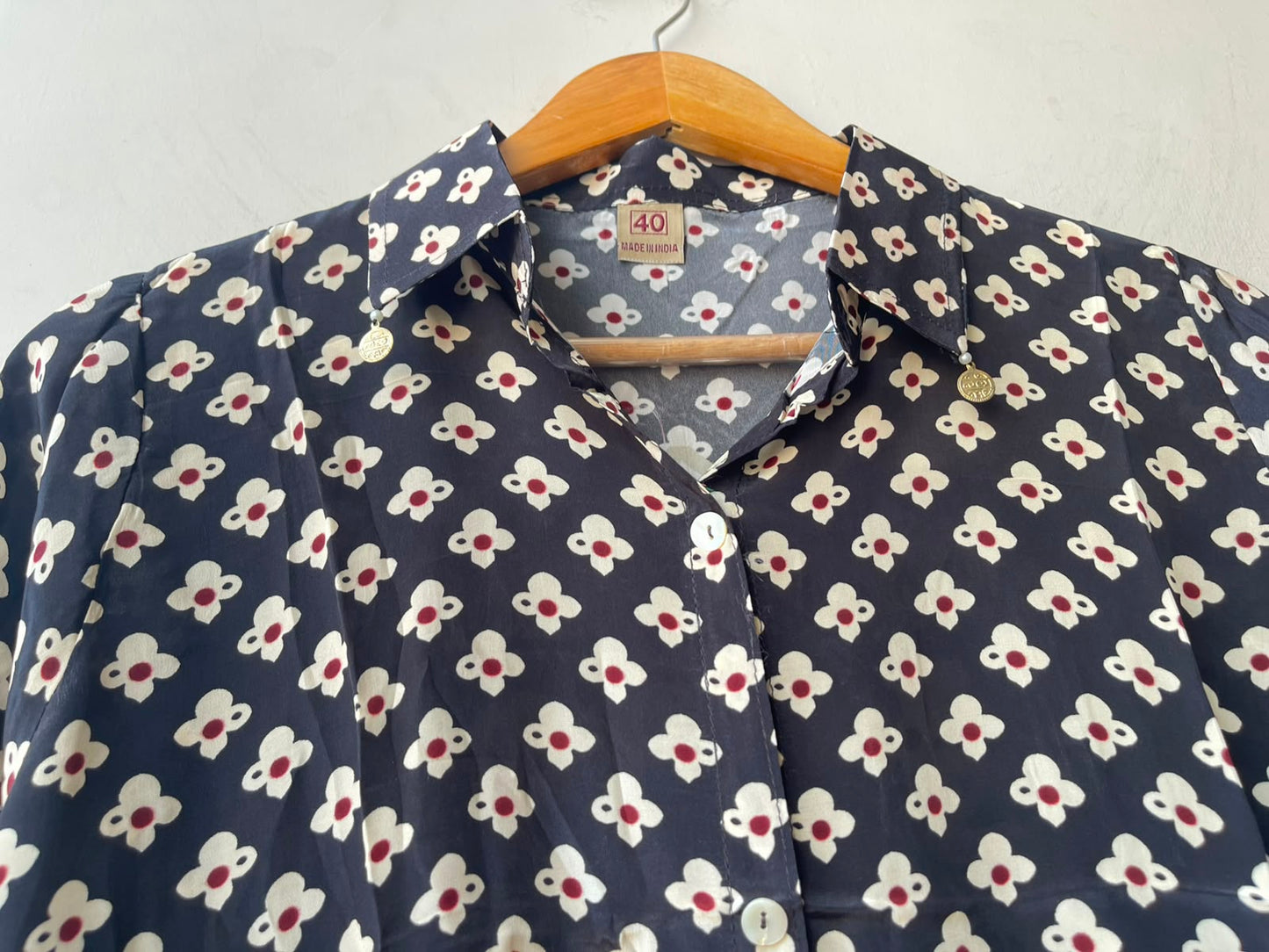 Satin crepe readymade ladies coord shirt Rc19165 (a)