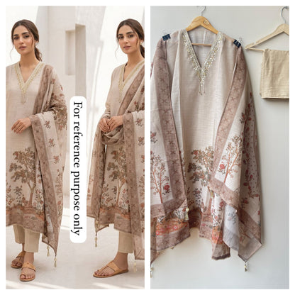 Self shimmer linen unstitched ladies suit Rc18938