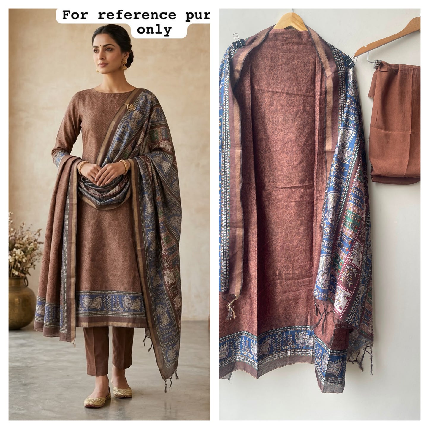 Mul chanderi maheshwari printed unstitched ladies suit Rc19025 (c)