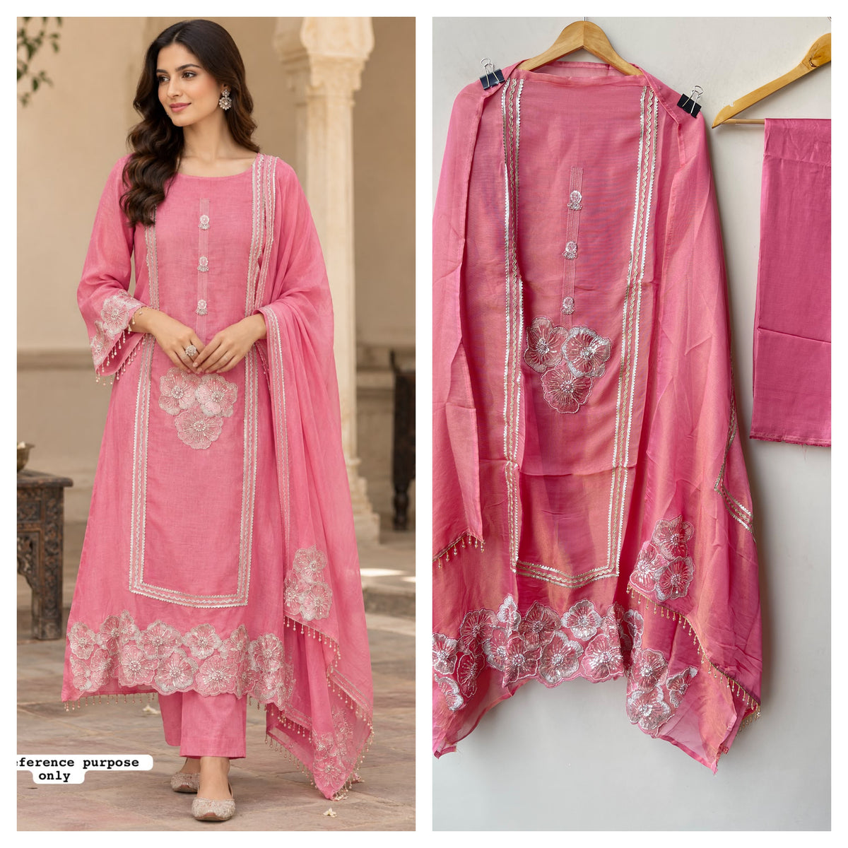 Two Stunning Options ladies Shimmer Organza Silk Unstitched Suit Sets