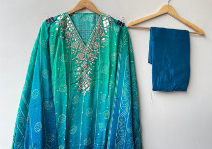 Double shaded banarasi ladies unstitched printed suit Rc19324