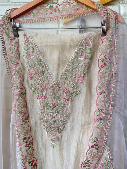 Crushed tissue unstitched ladies suit Rc19287